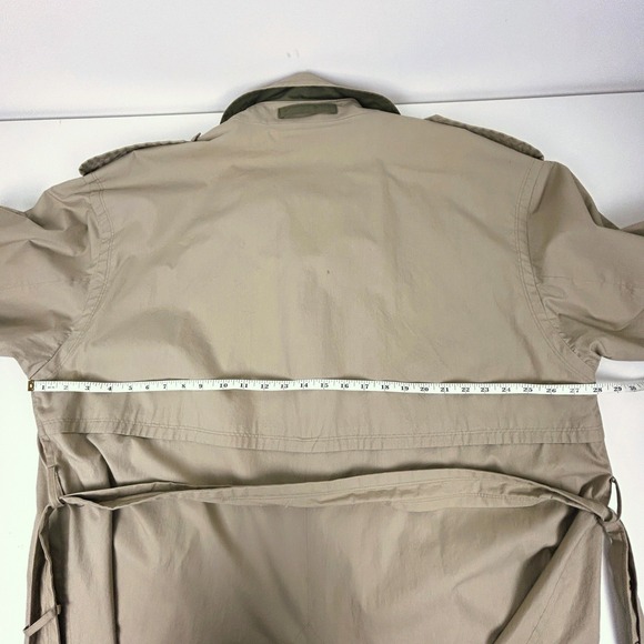 Bugatti Trench Coat Mens 44L Beige Vintage Long Cotton Made in West Germany - Picture 13 of 16